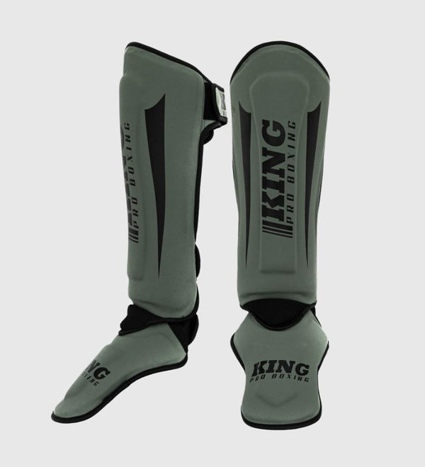 King Pro Boxing Kickboks Scheenbeschermers Revo - Kaki Groen/Zwart