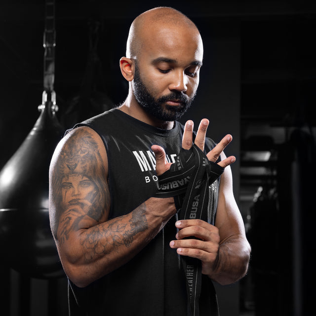 Bandaże bokserskie Hayabusa x Mayweather Stretch – Czarne/Szare