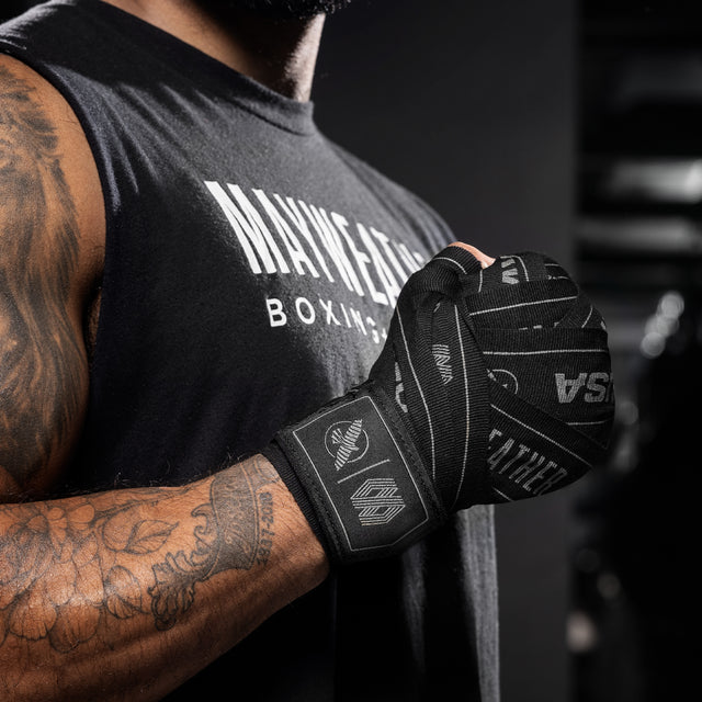 Bandaże bokserskie Hayabusa x Mayweather Stretch – Czarne/Szare