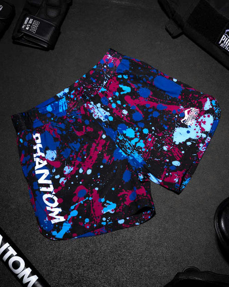 Phantom Athletics MMA-shorts Fusion Splatter – Blå