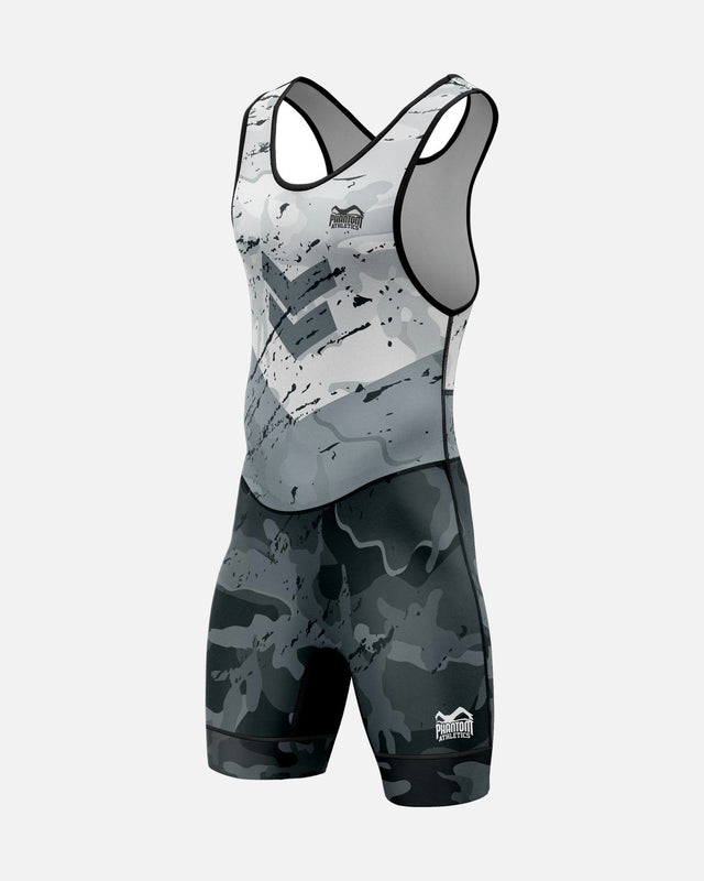 Phantom Athletics Worstelsinglet Delta - Wit/Grijs/Zwart
