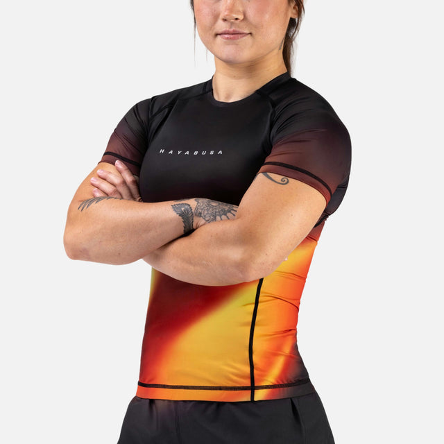 Hayabusa Rashguard Apex Nova Korte Mouwen Dames - Oranje