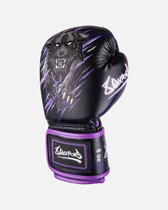 8 WEAPONS Bokshandschoenen Beastial Panther Kinderen - Zwart/Paars