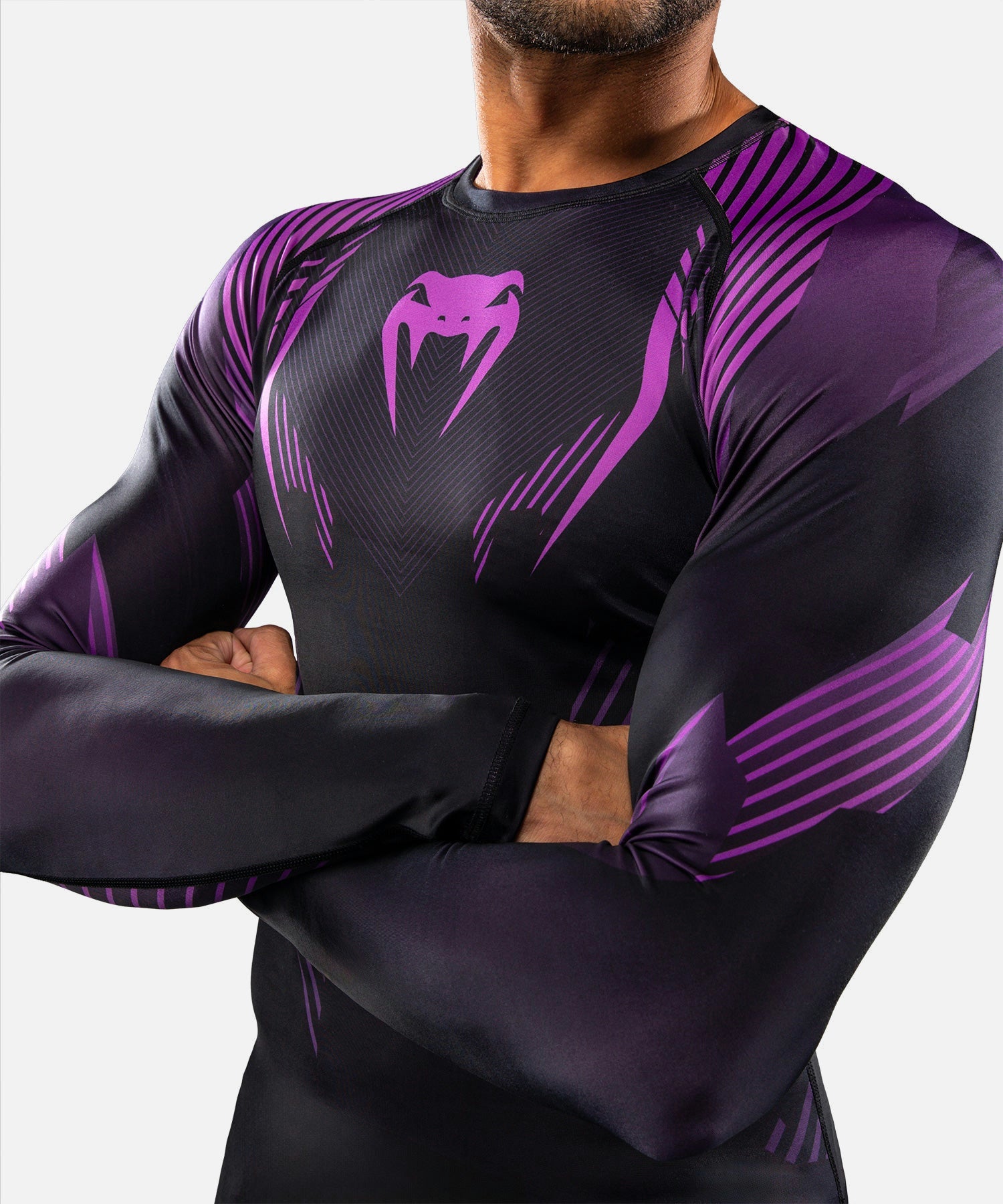 Venum Rashguard No-Gi 6.0 Lange Mouwen - Zwart/Paars