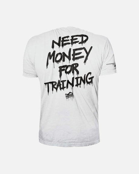 T-shirt da allenamento Phantom Athletics EVO Need Money For Training – Bianco