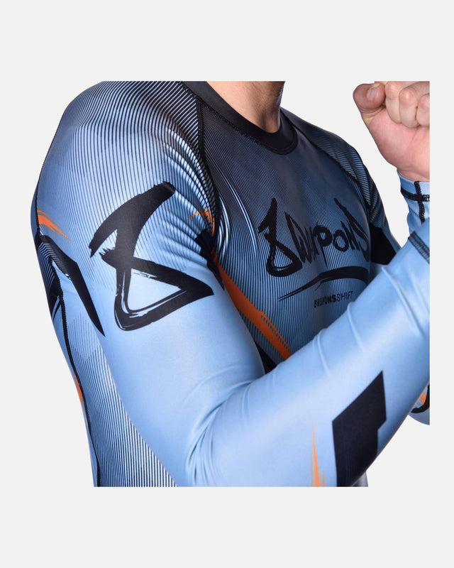 8 WEAPONS Rashguard Shift - Ijsgrijs/Oranje