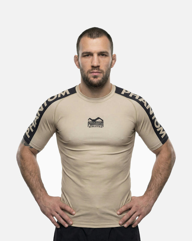 Phantom Athletics Rashguard EVO Apex Korte Mouwen - Zand