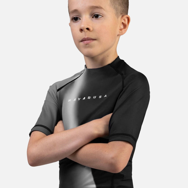 Hayabusa Rashguard Apex Nova Korte Mouwen Kinderen - Zwart