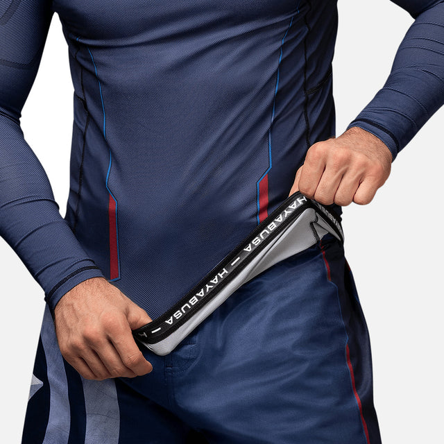 Rashguard Marvel Captain America Dlouhé rukávy – Modrý