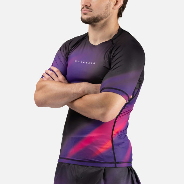 Hayabusa Rashguard Apex Nova Korte Mouwen - Paars