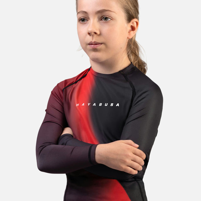 Hayabusa Rashguard Apex Nova Lange Mouwen Kinderen - Rood
