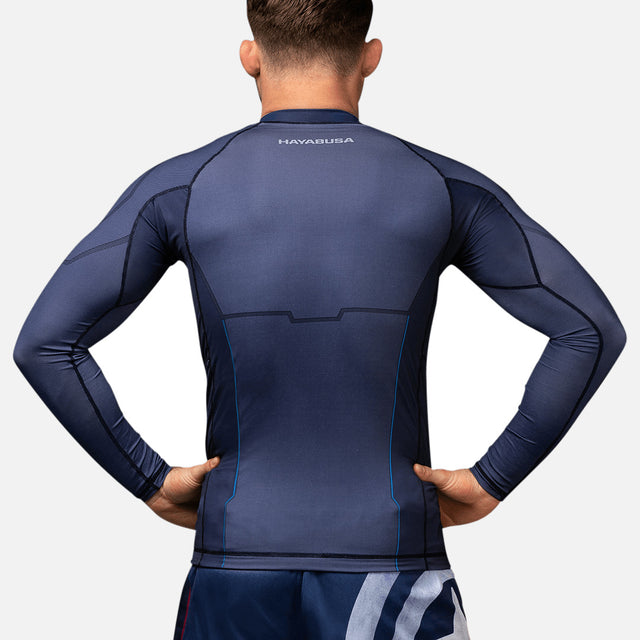 Rashguard Marvel Captain America Dlouhé rukávy – Modrý
