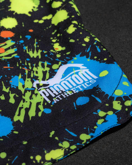 Phantom Athletics MMA Shorts Fusion Splatter - Zwart/Neon