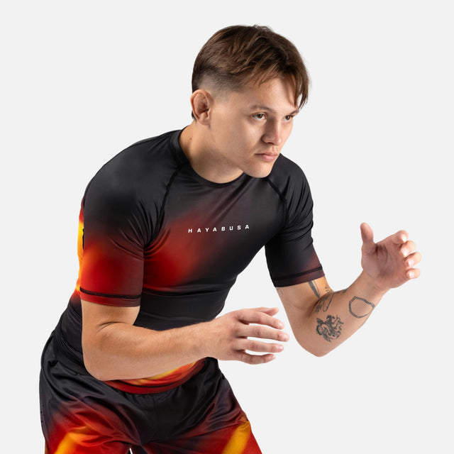 Hayabusa Rashguard Apex Nova Korte Mouwen - Oranje