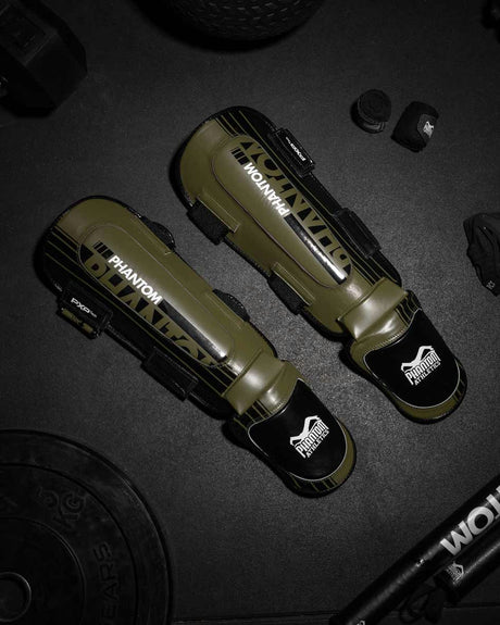 Ochraniacze na piszczele Phantom Athletics APEX Hybrid – Oliwkowy