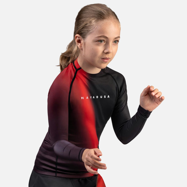 Hayabusa Rashguard Apex Nova Lange Mouwen Kinderen - Rood