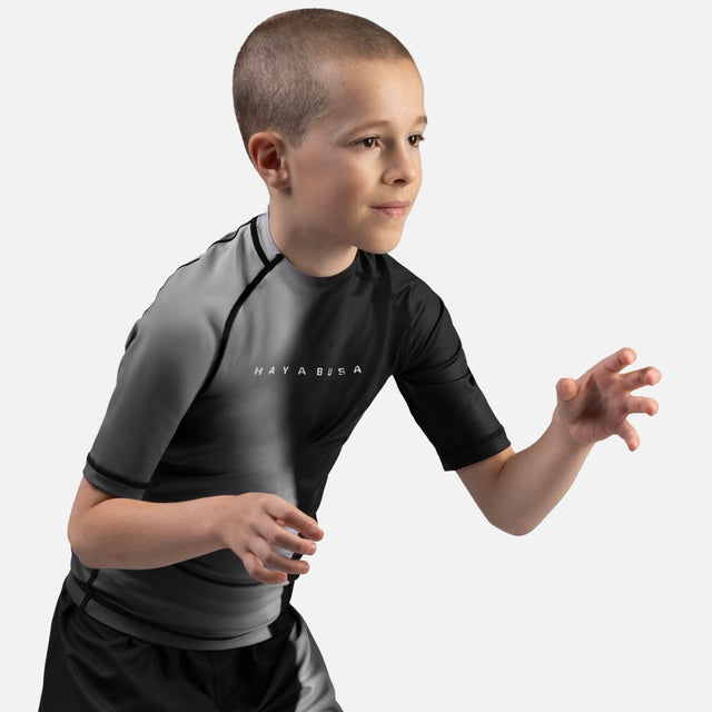 Hayabusa Rashguard Apex Nova Korte Mouwen Kinderen - Zwart