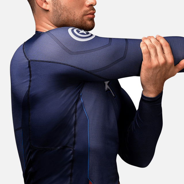Rashguard Marvel Captain America Dlouhé rukávy – Modrý
