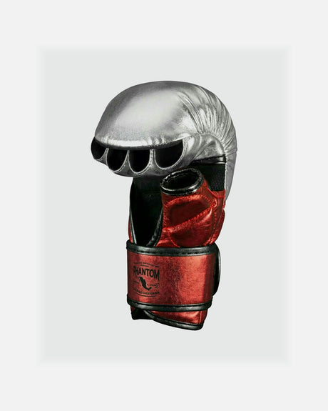 Luvas de MMA Phantom Athletics Mexico – Prateado/Vermelho