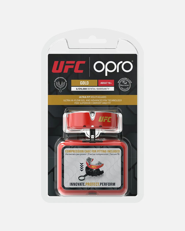 OPRO Bitje Gold Level - Rood/Zilver