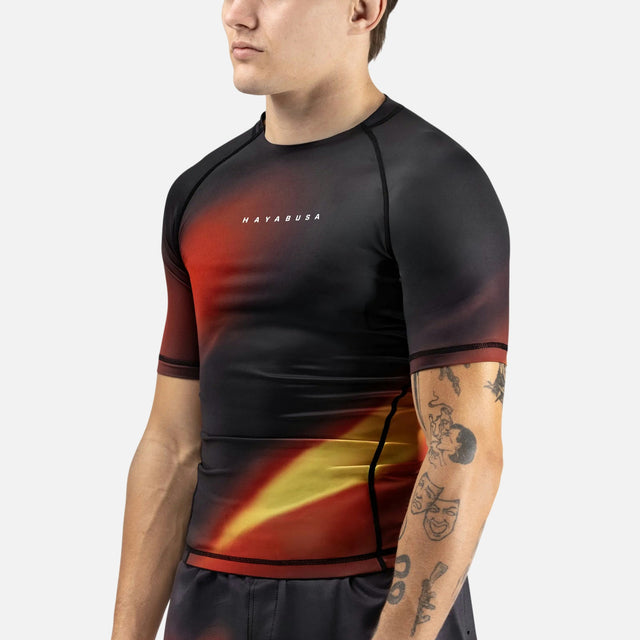 Hayabusa Rashguard Apex Nova Korte Mouwen - Oranje