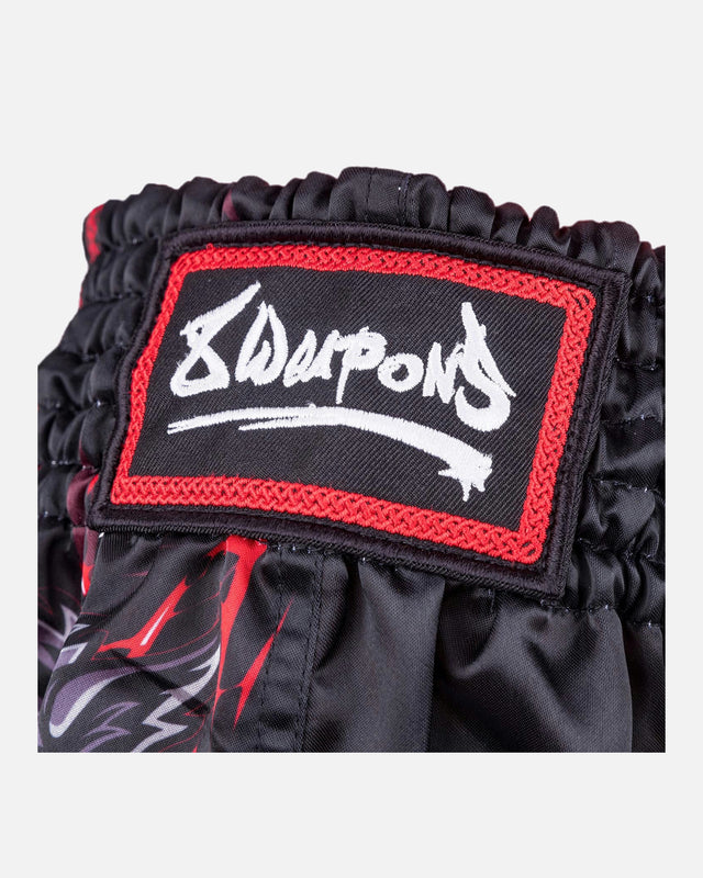8 WEAPONS Muay Thai Shorts Beastial Wolf – Black/Red