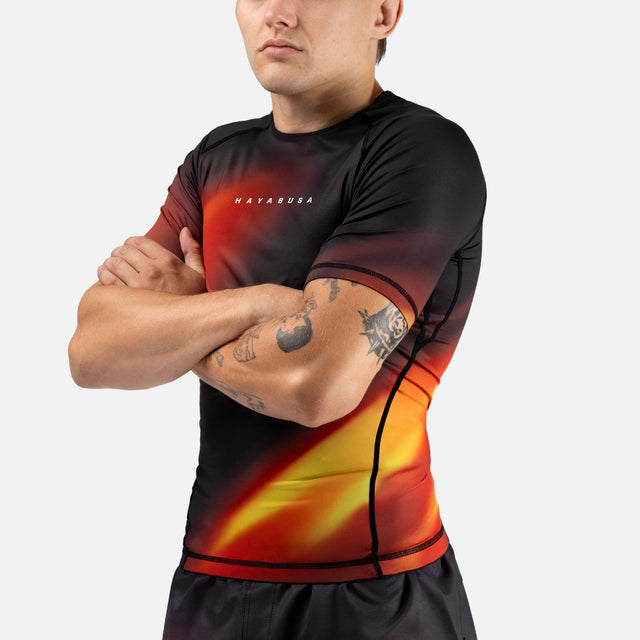 Hayabusa Rashguard Apex Nova Korte Mouwen - Oranje