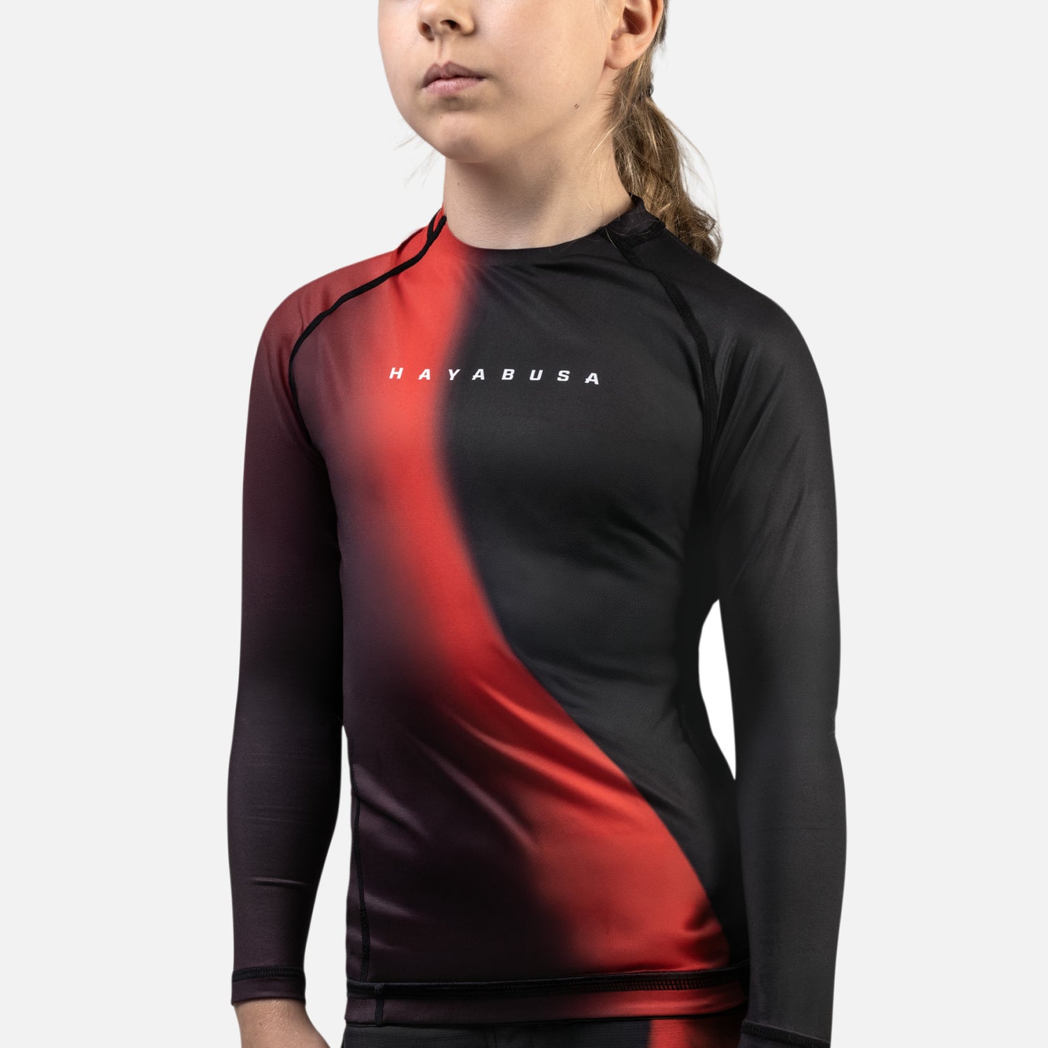 Hayabusa Rashguard Apex Nova Lange Mouwen Kinderen - Rood