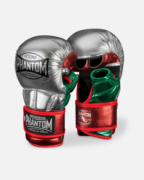 Luvas de MMA Phantom Athletics Mexico – Prata/Verde/Vermelho