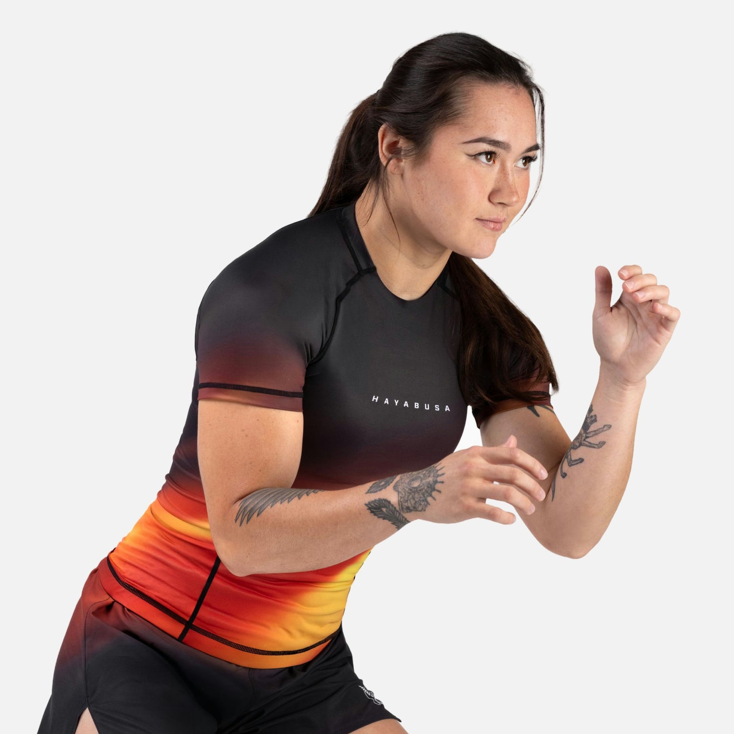 Hayabusa Rashguard Apex Nova Korte Mouwen Dames - Oranje
