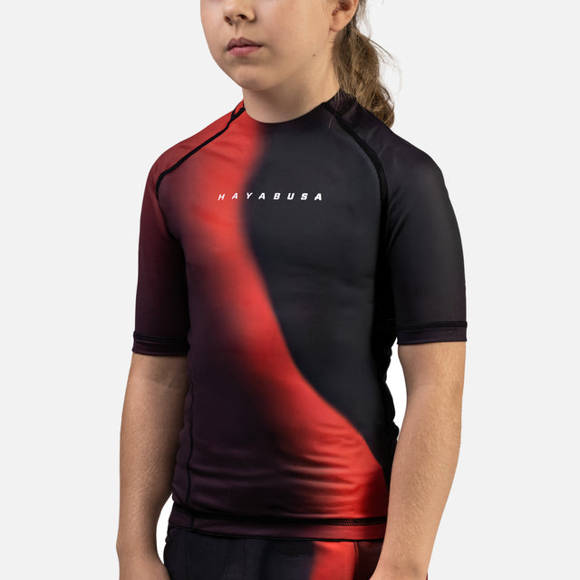 Hayabusa Rashguard Apex Nova Korte Mouwen Kinderen - Rood