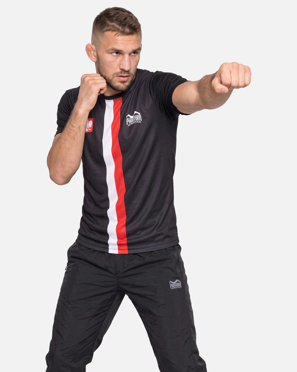Phantom Athletics Træningsshirt EVO+ Team Polen – Sort/Rød/Hvid