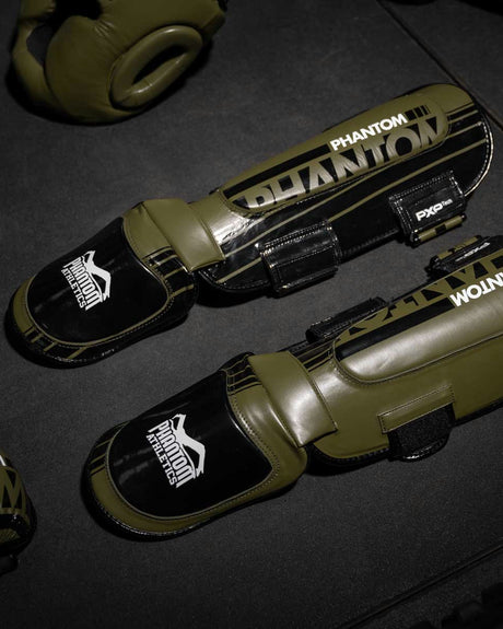 Ochraniacze na piszczele Phantom Athletics APEX Hybrid – Oliwkowy