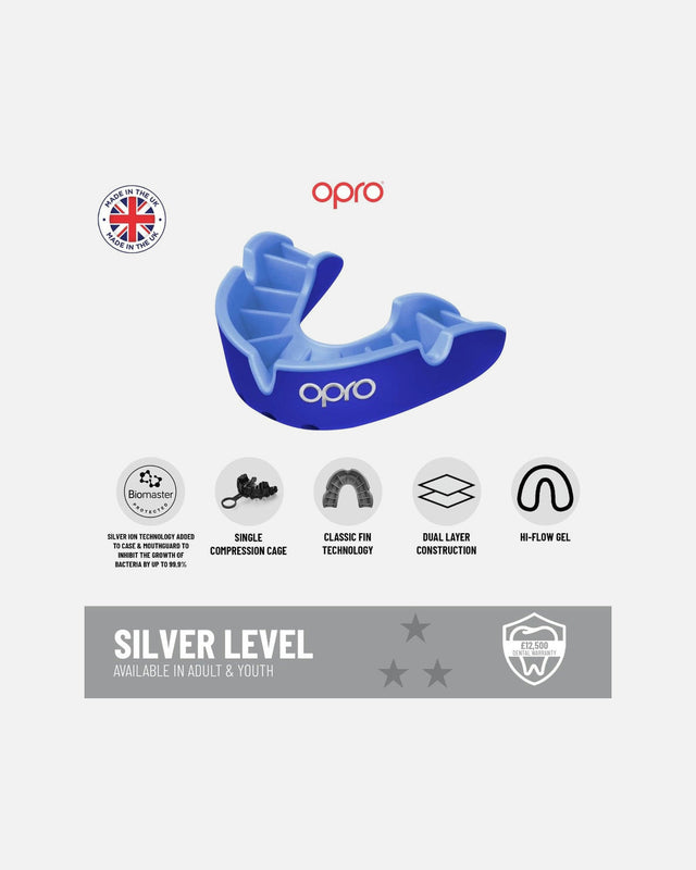 OPRO Bitje UFC Silver - Rood/Zwart