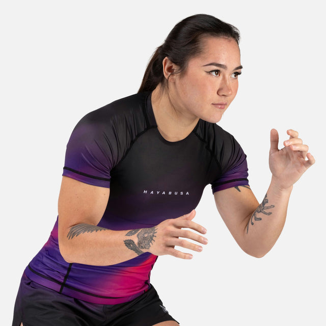 Hayabusa Rashguard Apex Nova Korte Mouwen Dames - Paars