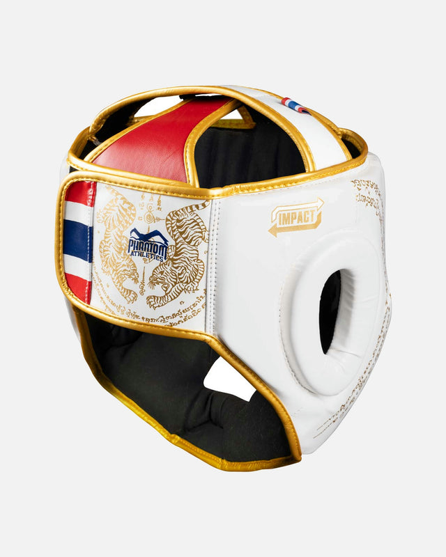 Phantom Athletics Hoofdbeschermer Muay Thai - Wit/Goud