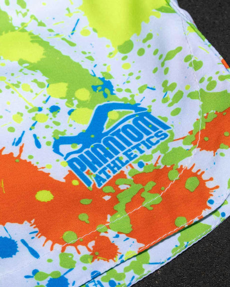 Phantom Athletics MMA Shorts Fusion Splatter - Wit/Neon