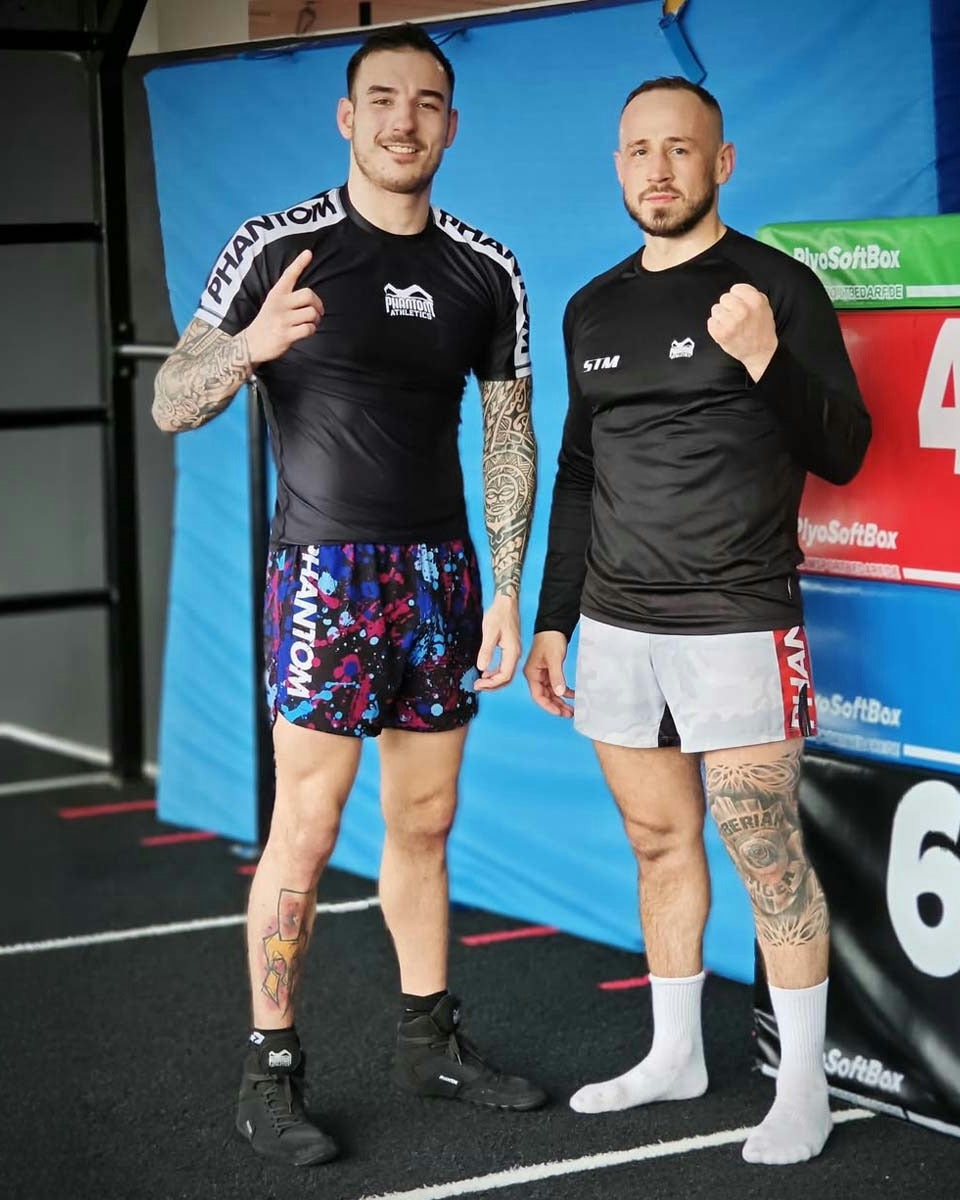 Pantaloni scurți MMA Phantom Athletics Fusion Splatter – Albastru