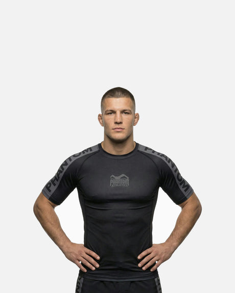 Phantom Athletics Rashguard EVO Apex Korte Mouwen - Zwart/Grijs