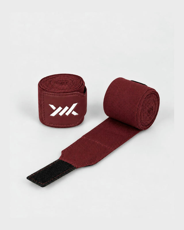 Bandes de boxe Caged Essential – Bordeaux (avec sac de lavage)
