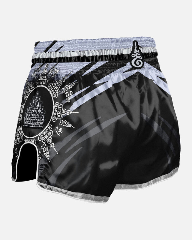 8 WEAPONS Muay Thai Shorts 8 Ways Yant – Black/Silver