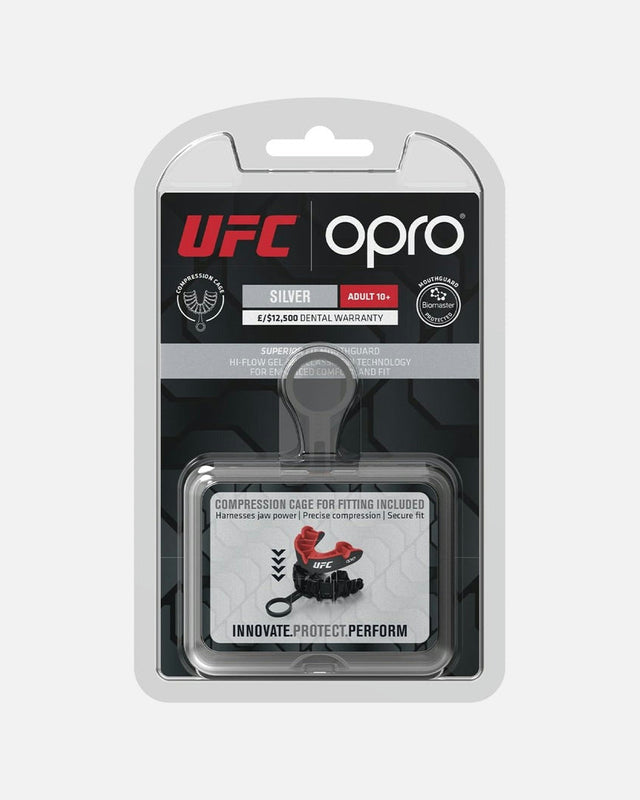 OPRO Bitje UFC Silver - Rood/Zwart