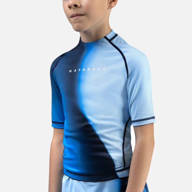 Hayabusa Rashguard Apex Nova Korte Mouwen Kinderen - Blauw