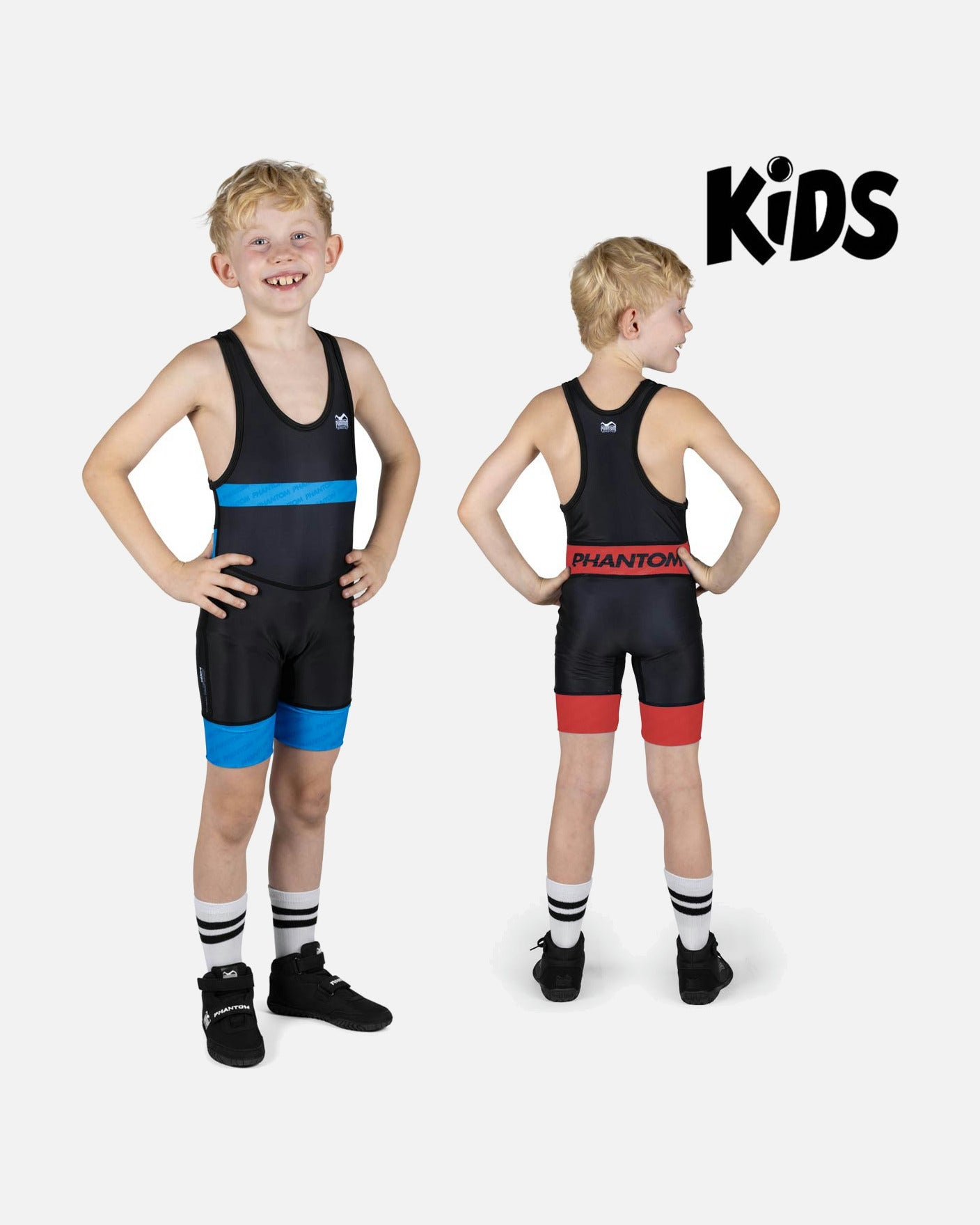 Phantom Athletics Worstelsinglet Raptor Kinderen - Rood/Blauw