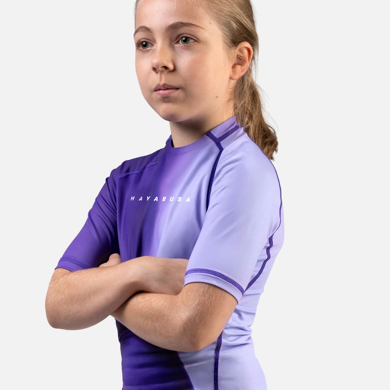 Hayabusa Rashguard Apex Nova Korte Mouwen Kinderen - Paars