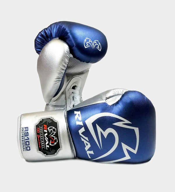 Rival Professional Boxing Gloves RS100 – Blue/Silver