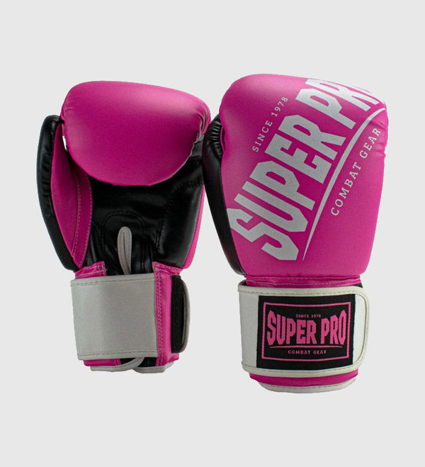 Super Pro Bokshandschoenen Rebel - Roze/Wit/Zwart