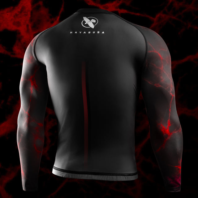 Hayabusa x UFC BJJ Rashguard Long Sleeves – Black/Red