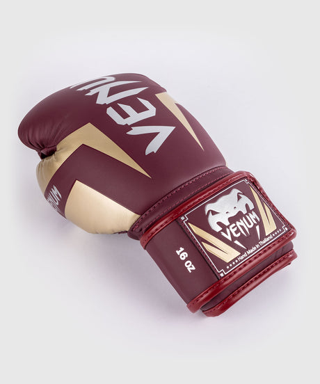 Venum Elite Boxing gloves – Burgundy Red/Gold