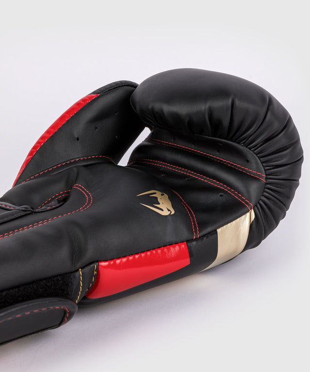 Venum bokshandschoenen Elite - Zwart/Goud/Rood